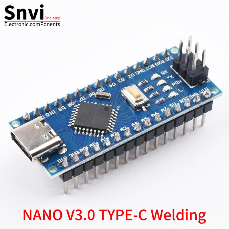 Arduino Nano V3.0 Con CH340 E Porta Type-C – Compatibile ATMEGA328P 16Mhz Per Progetti DIY