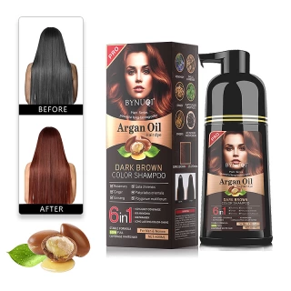 Natural Organic Brown Hair Color Permanent Hair Coloring Shampoo Long Lasting Hair Dye Shampoo For Women Professional Dye