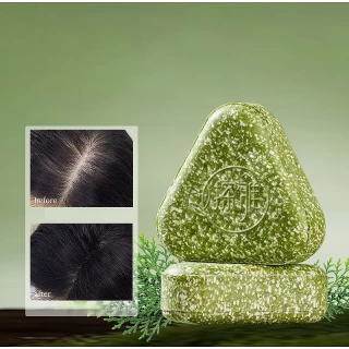 Usman Grass & Platycladus Herbal Shampoo Soap Natural Hair Loss Treat Strengthens Roots Controls Oil Cleanses Scalp Hair Growth