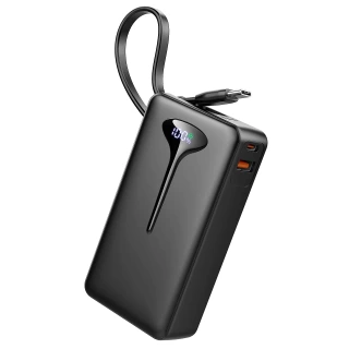 10000mAh Fast-Charging Power Bank with Built-In USB-C Cable (22.5W)