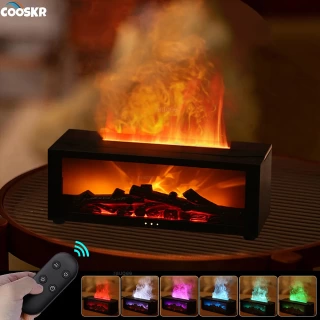 FLAURA™ – FlameGlow Aromatic Humidifier | 3-in-1 Fireplace Diffuser for Calm & Cozy Spaces