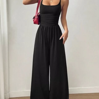 Spaghetti Strap Wide Leg Jumpsuit