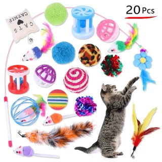 PouncePal – 20-Piece Cat Toy Variety Pack for Nonstop Fun