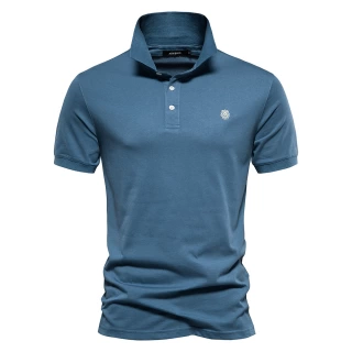 Velorian™ Crest Polo – 100% Cotton | Short Sleeve | Embroidered Solid Color Summer Shirt