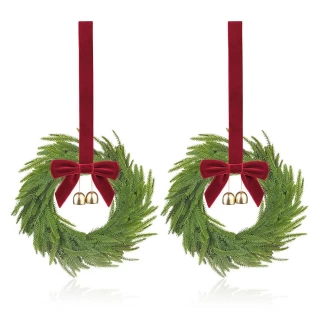 MerryCharm™ Mini Christmas Wreath Set – Festive Holiday Door & Home Decor