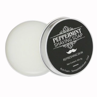 Hand Made Organic Shaving Soap Bar Peppermint 