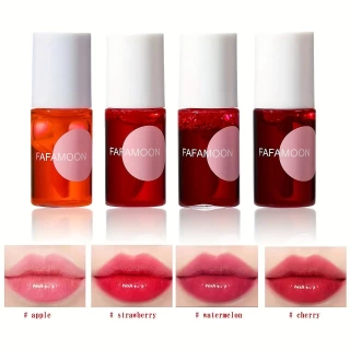 4-Color Fruity Lip Tint Water Gloss – Moisturizing, Waterproof, High-Pigment Liquid Lipstick