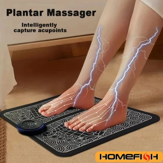 electric foot massager, ems foot massager, foot massager pad, muscle stimulator, foot circulation, relaxation massager, portable foot massager, foot therapy, pain relief foot massager