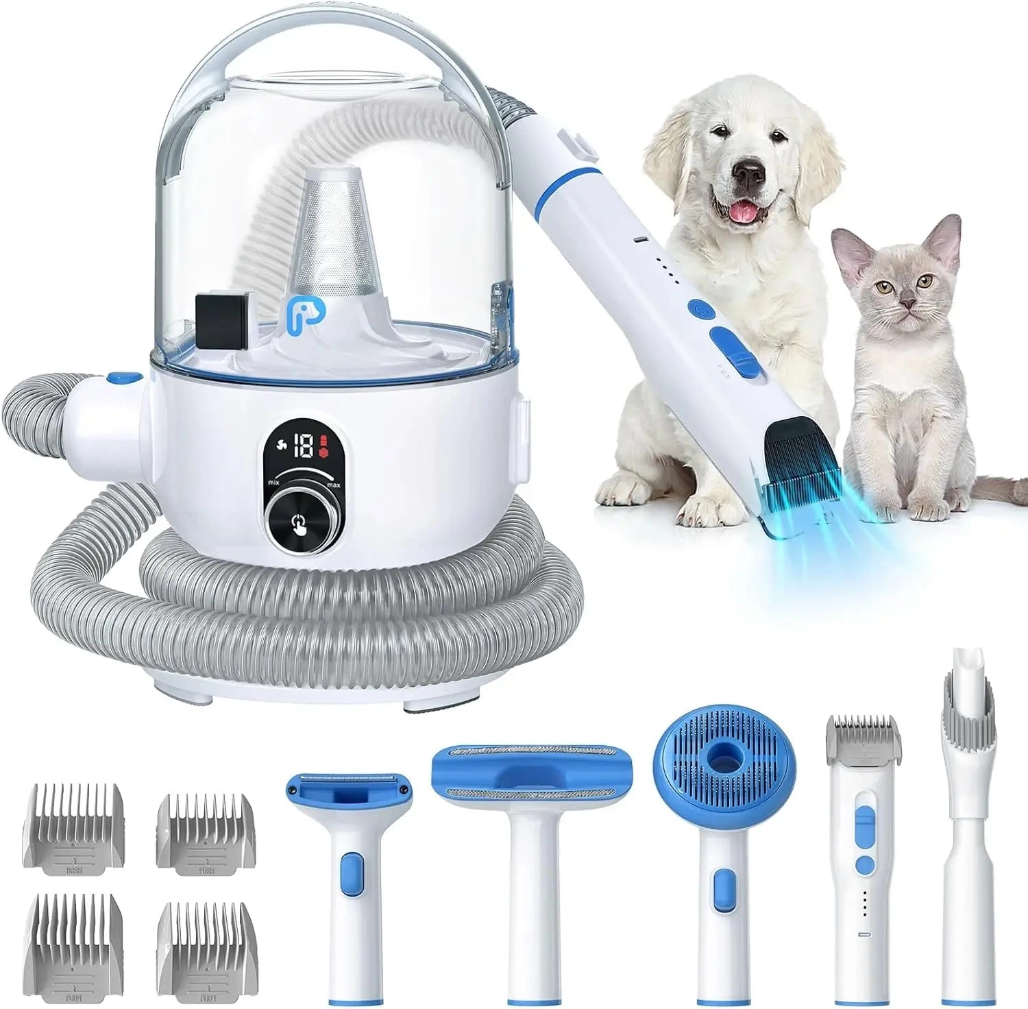 5-in-1 Pet Grooming Vacuum Kit with 2.0L Dust Cup