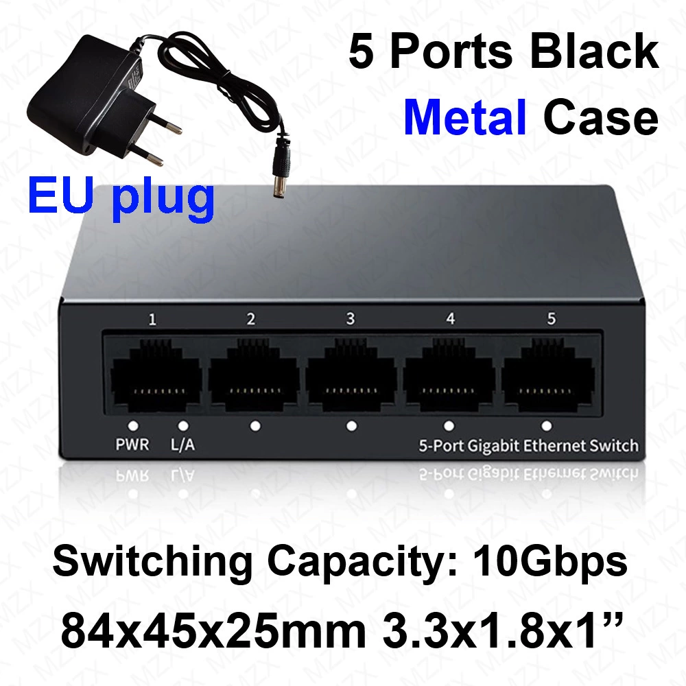 Gigabit 1000Mbps Network Switch 5 Ports 1000M Mini Ethernet Hub RJ45 ...