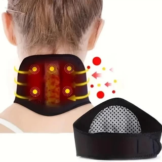 Tourmaline Magnetic Neck Brace – Self-Heating Neck Support & Massager for Pain Relief, Stiffness, and Muscle Tension – Adjustable Therapeutic Wrap for Men & Women
