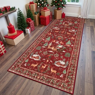 🎄 SantaStep™ Cozy Christmas Tree Carpet Runner – Festive Holiday Floor Decor