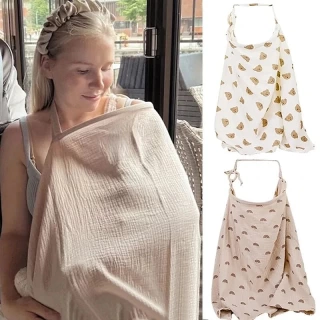 Breathable Cotton Muslin Nursing Cover – Soft Maternity Breastfeeding Cover & Baby Feeding Blanket