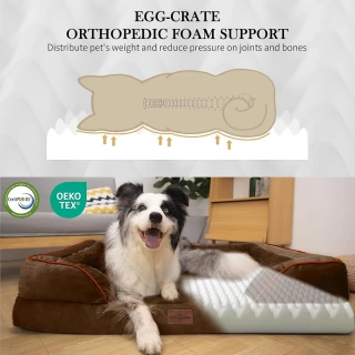Orthopedic Dog Bed XXL Waterproof Egg Crate Foam Pet Mattress