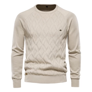 Velorian™ Argyle Knit Sweater – O-Neck | Long Sleeve | Warm Winter Pullover for Men