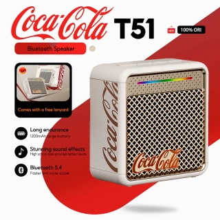 Coca-Cola T51 Mini Bluetooth Speaker 5.4 – Portable Outdoor HiFi Sound
