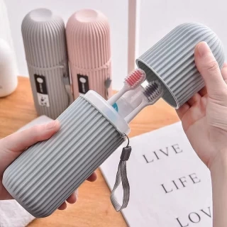 Portable Travel Toothbrush & Toothpaste Holder – Compact Storage Case with Air Vents for Hygiene On-the-Go