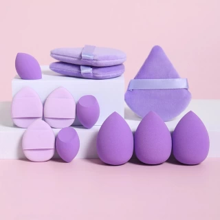12-Piece Makeup Sponge Set – Puffs, Cushions & Blenders