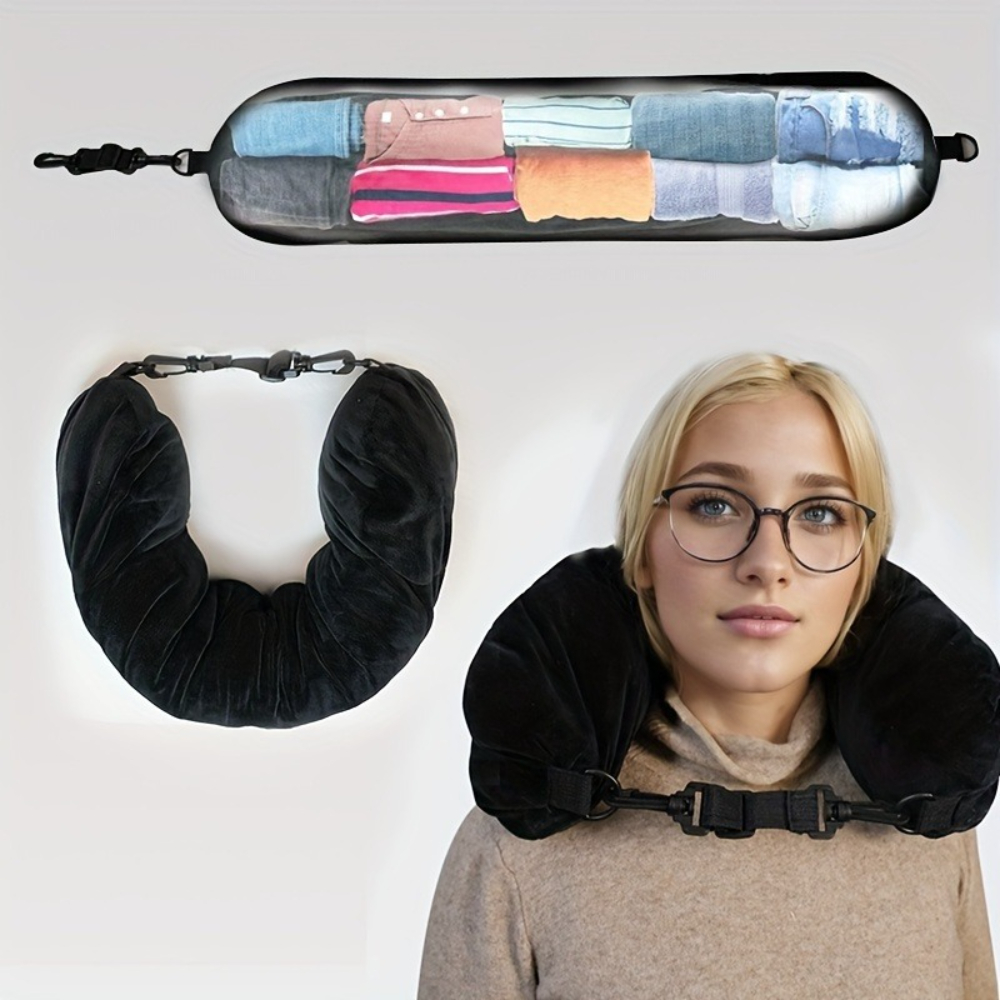 Travel Neck Pillow — Fill with Clothes, Save Space - Trending Automotive Accessories Product April 2026