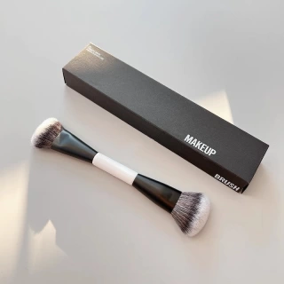 F4 Dual-Ended Foundation Face Brush Double-Ended Powder, Blush, Contour & Concealer Makeup Brush