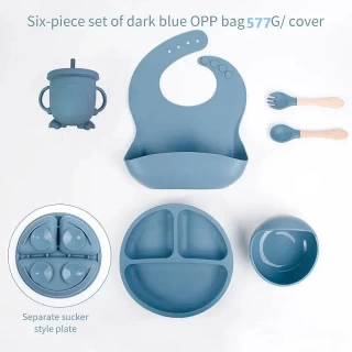 Baby Silicone Feeding Tableware Set (6 pieces)