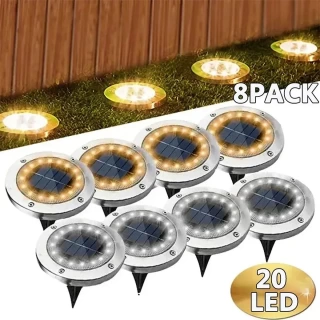 Outdoor Solar Pathway Lights – Waterproof LED Garden Ground Lamps (Set of 1/4/8