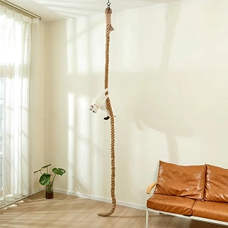 Sisal Climbing Rope Ladder - Wall Mounted Cat Climber