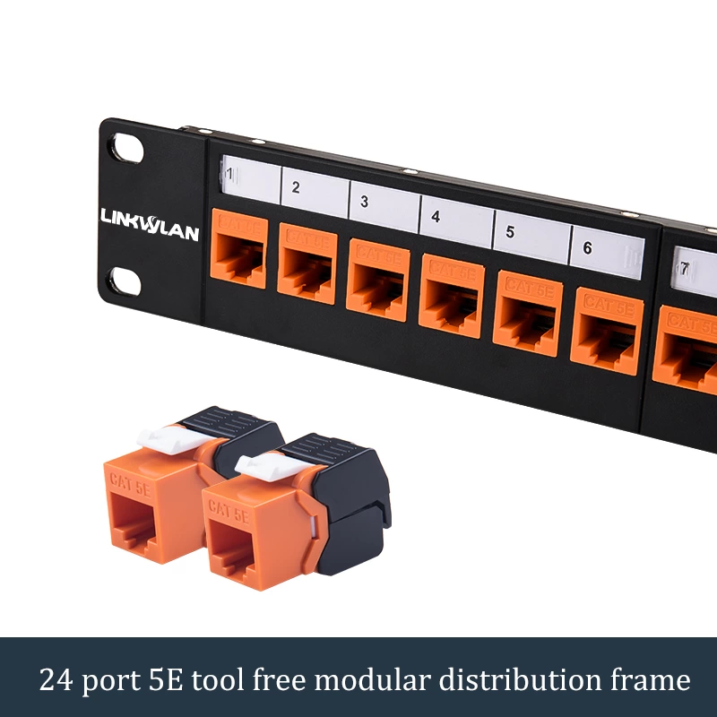 Linkwylan 19 inch 24-Port Cat6 Modular Patch Panel Incl. 24pcs RJ45 ...