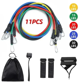 11pcs Resistance Bands Set with Door Anchor – Full-Body Workout, Strength & Fitness Training