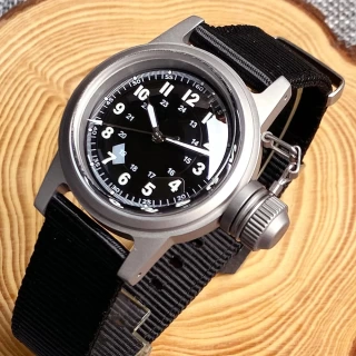 Tandorio NH35A 36mm Automatic Men Watch Diver Movement 20Bar Waterproof Wristwatch Big Crown Domed Sapphire Glass Nylon Band