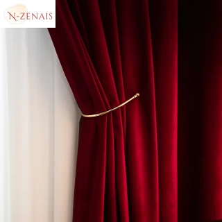 Modern Luxury Nordic Burgundy Red Velvet Curtains – Custom Blackout Drapes for Living Room, Bedroom & Dining Room