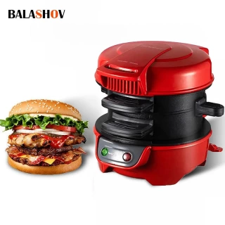 220V/110V Mini Burger Maker Machine – Non-Stick Electric Breakfast & Muffin Maker for Home Cooking