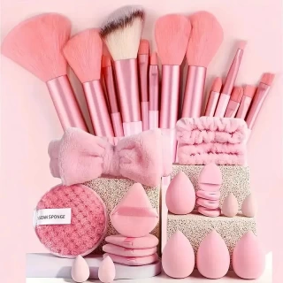 13/33pcs Professional Makeup Brush Set with Accessories for Combination Skin- Featuring Soft Brushes，Suitable for Beginners