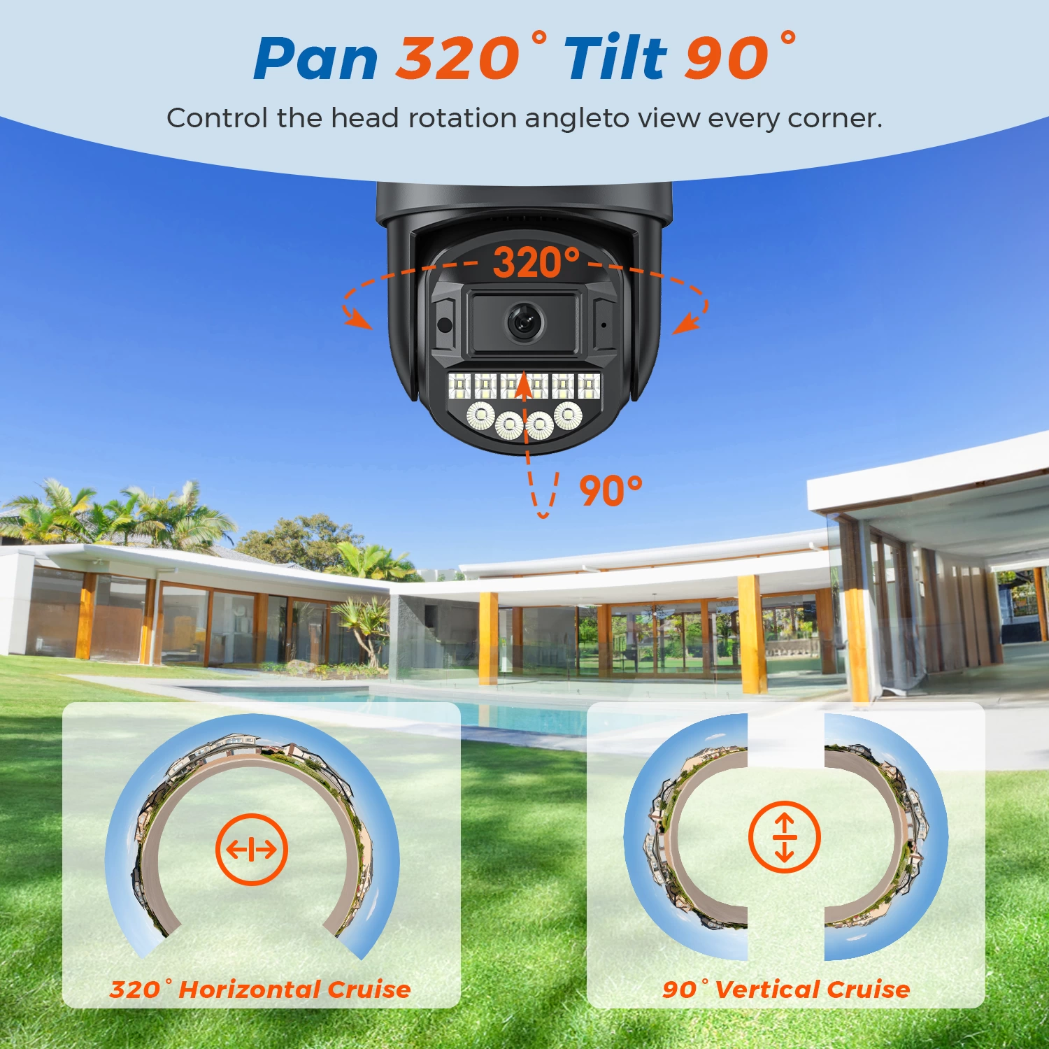 BESDER 5K 10MP Wifi Camera PTZ Outdoor AI Human Detection Dual Screen ...