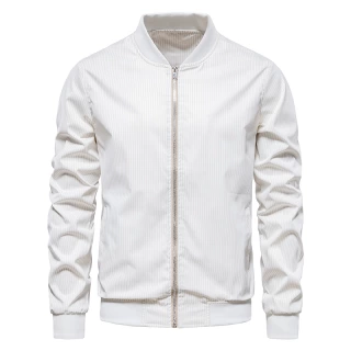 Velorian™ StripeTrack Bomber – Men’s Casual Jacket | Stand Collar | Spring & Autumn Style