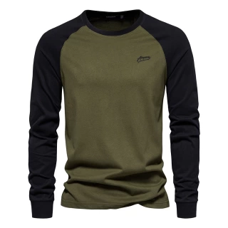 Velorian™ Patchwork Tee – 100% Cotton | Long Sleeve | Spring O-Neck Designer Style