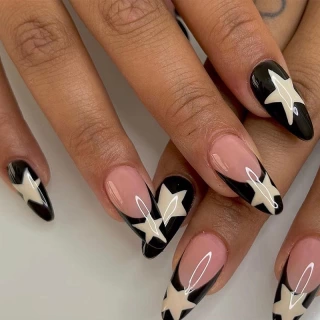 French black border nails